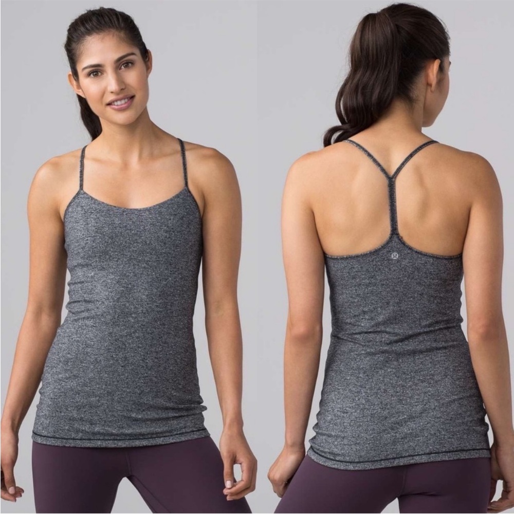 Lululemon Power Pose Tank Heathered Black Women’s 8 Retail $54